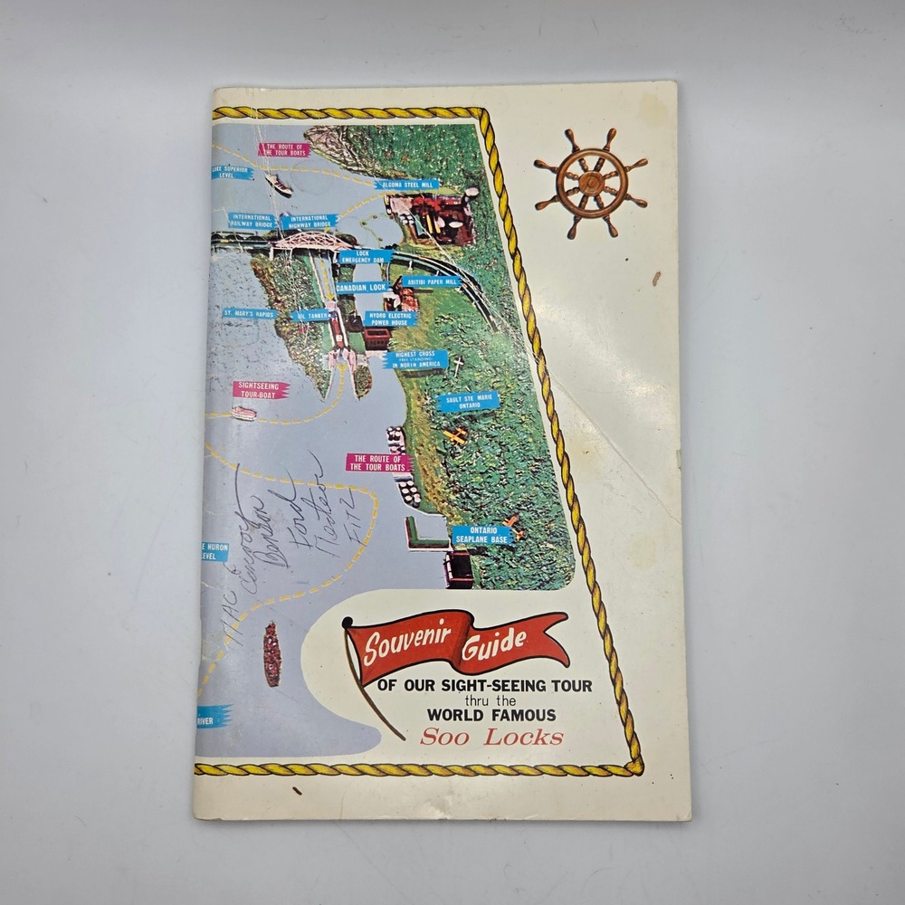 1986 Soo Locks Souvenir Guide Sightseeing Tour Book Michigan Ninth Edition